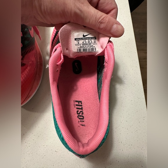 Nike Pink and Green (Watermelon) Athletic Shoes Size 9 - Picture 9 of 9